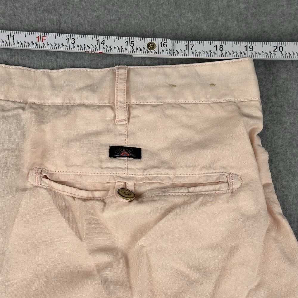 Faherty Malibu Linen Cotton Shorts Mens 38 Pink Chino Beach Preppy 9" Inseam - Picture 7 of 9